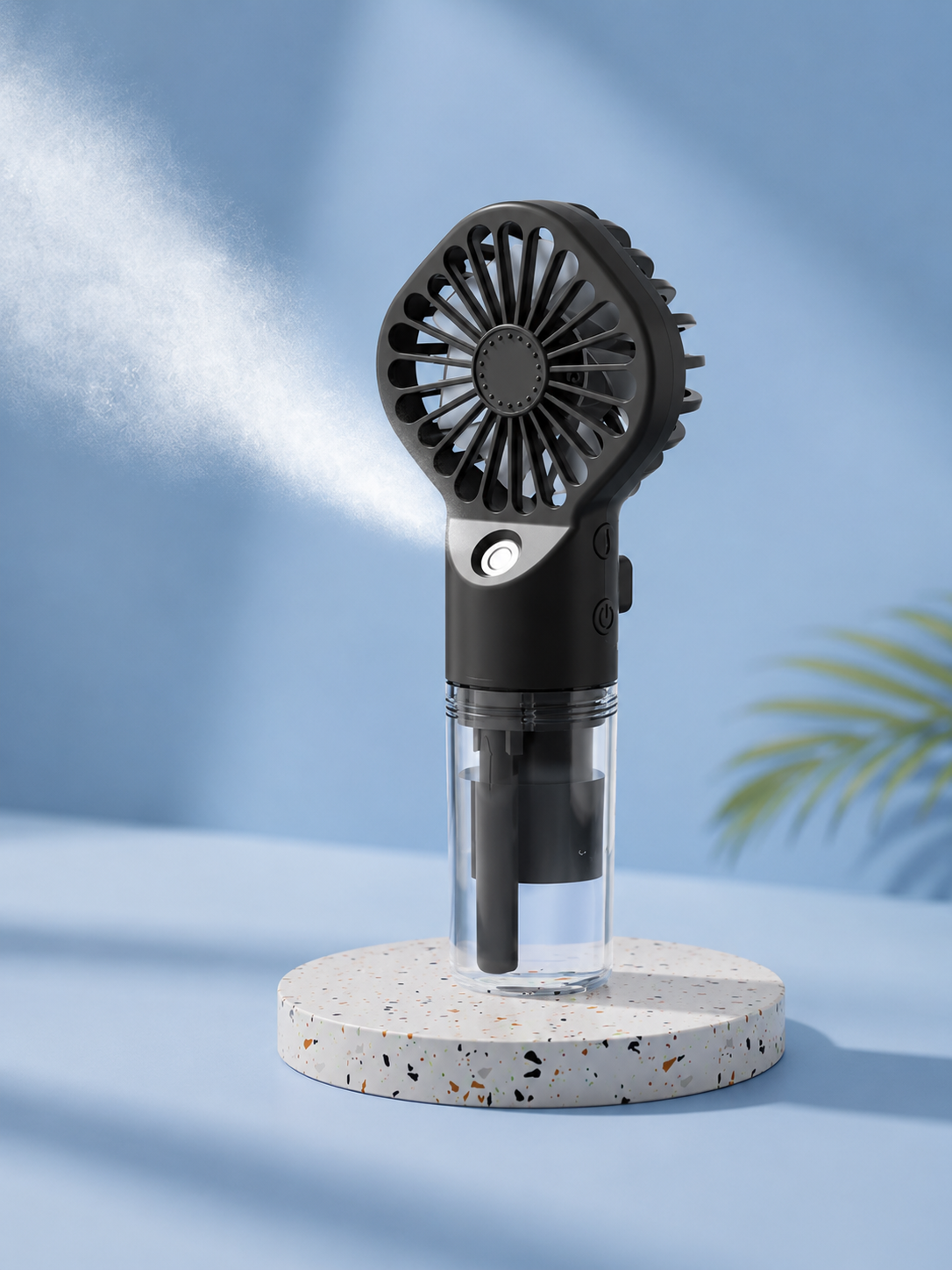 Pulverizador con Ventilador Recargable USB – Ventilador de Mano con Spray Refrescante
